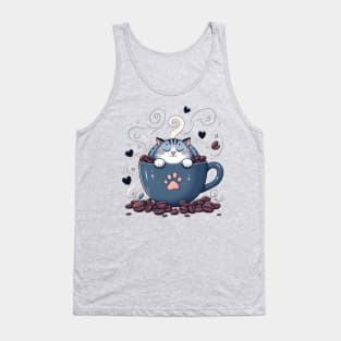 Catnip & Cappuccinos: Where Cats and Coffee Collide Tank Top